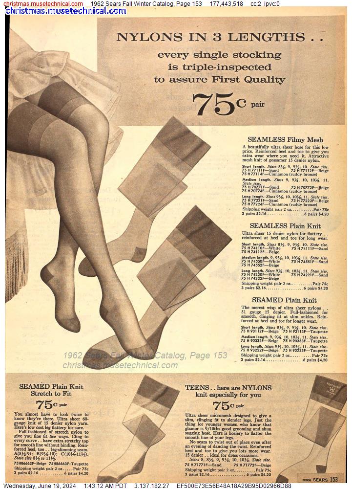 1962 Sears Fall Winter Catalog, Page 153