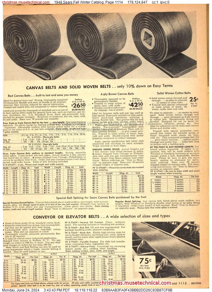 1948 Sears Fall Winter Catalog, Page 1114