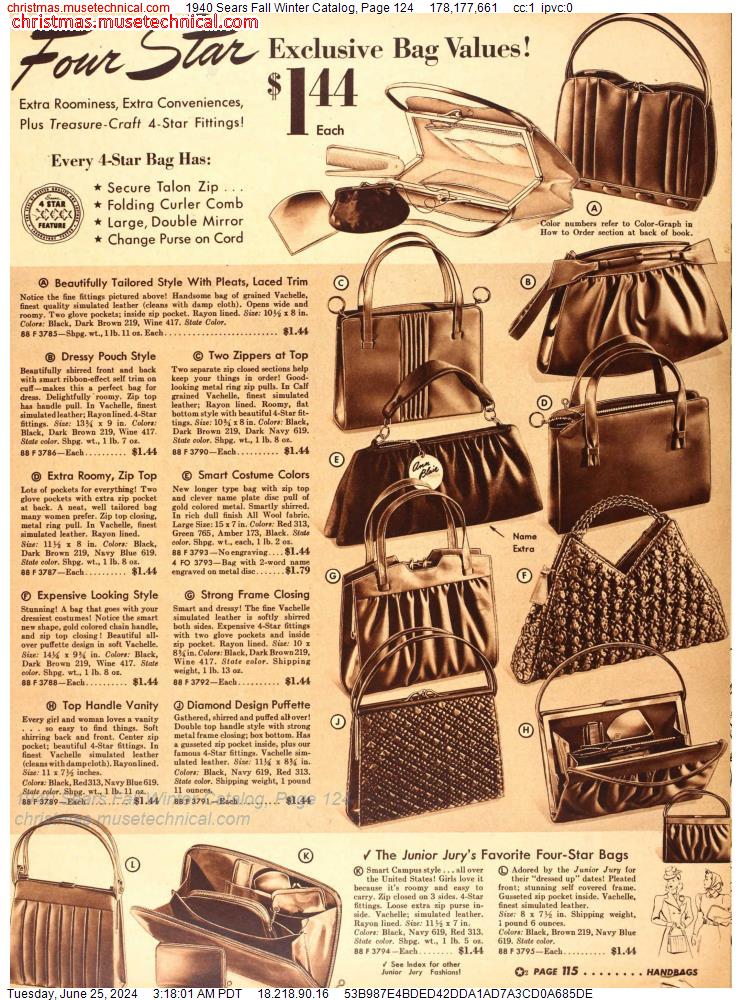 1940 Sears Fall Winter Catalog, Page 124