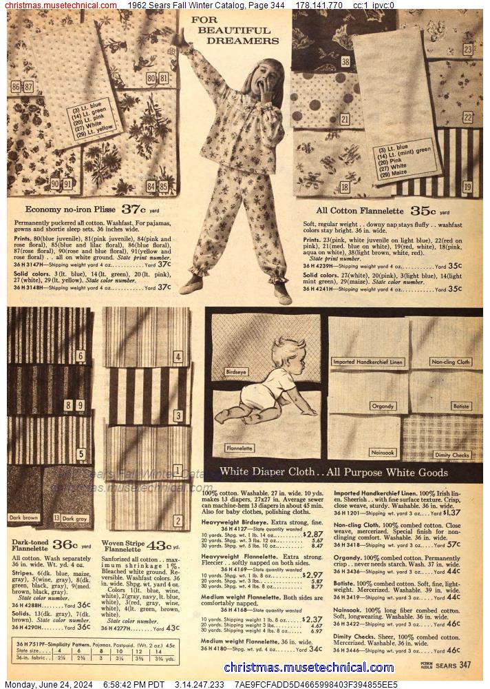 1962 Sears Fall Winter Catalog, Page 344