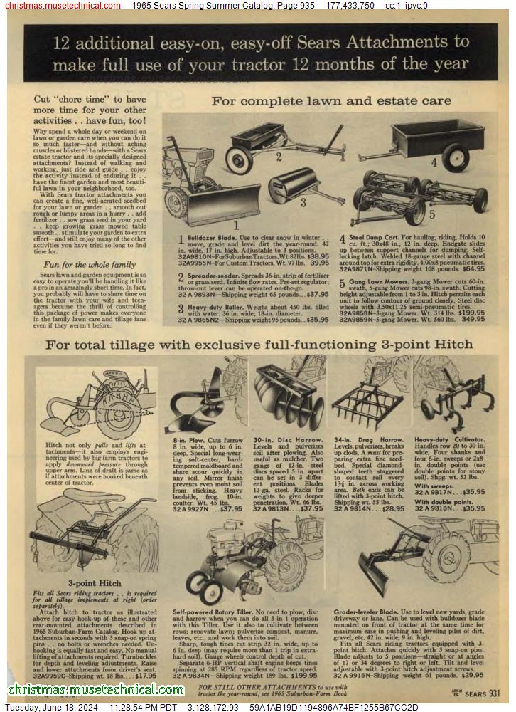 1965 Sears Spring Summer Catalog, Page 935