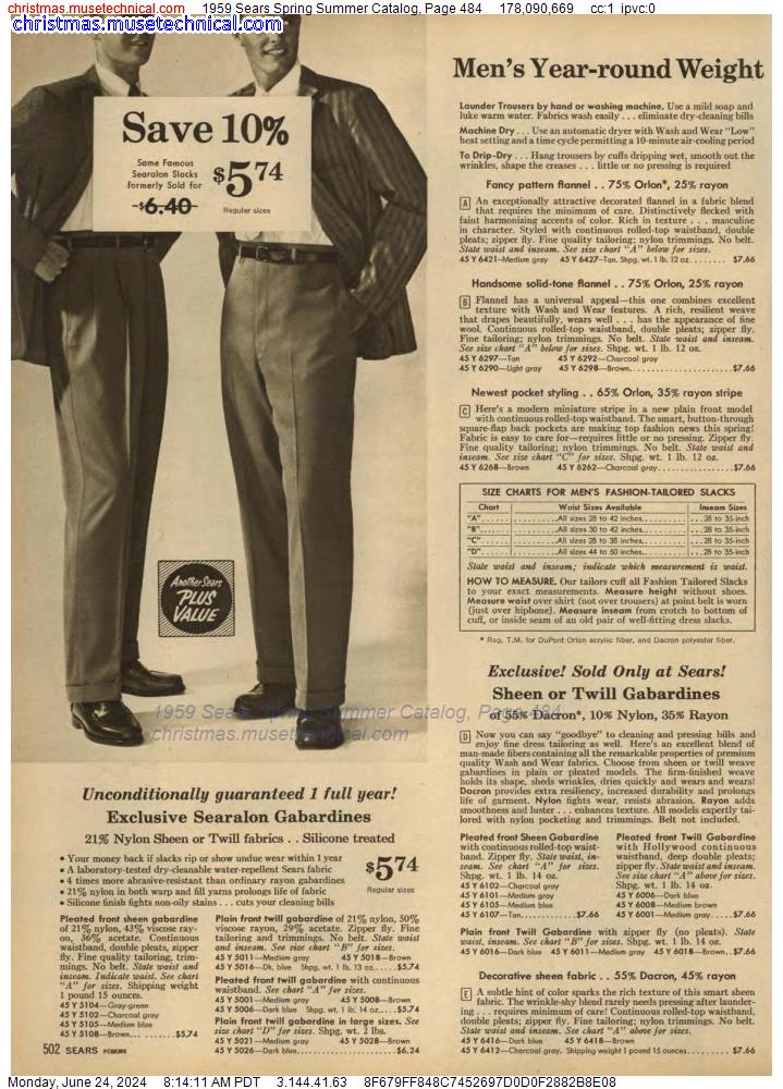 1959 Sears Spring Summer Catalog, Page 484
