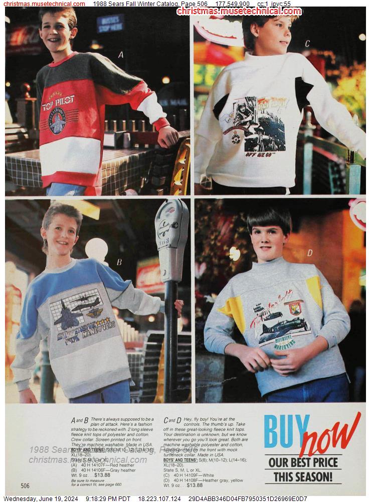 1988 Sears Fall Winter Catalog, Page 506