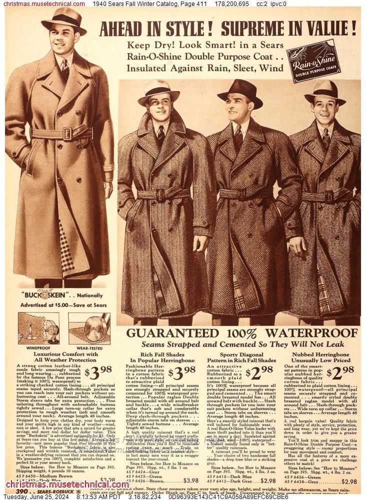 1940 Sears Fall Winter Catalog, Page 411