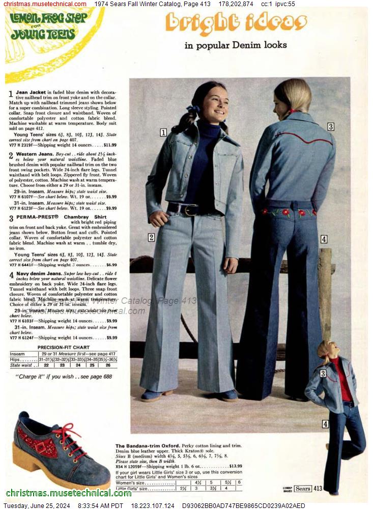 1974 Sears Fall Winter Catalog, Page 413