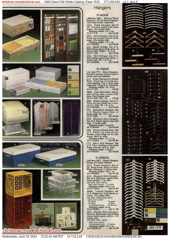 1980 Sears Fall Winter Catalog, Page 1535