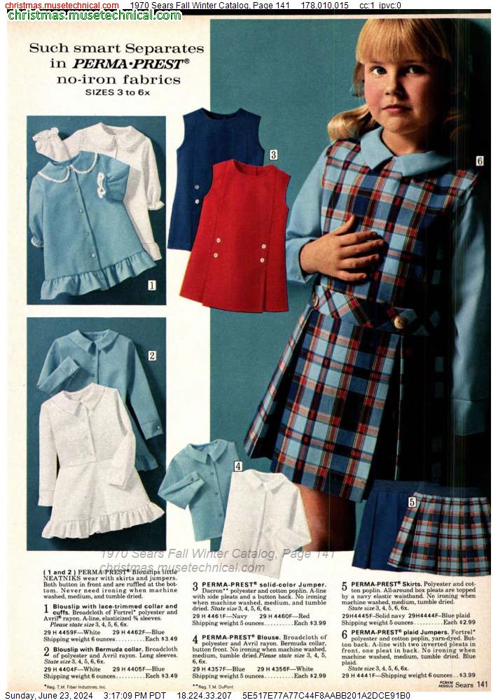 1970 Sears Fall Winter Catalog, Page 141
