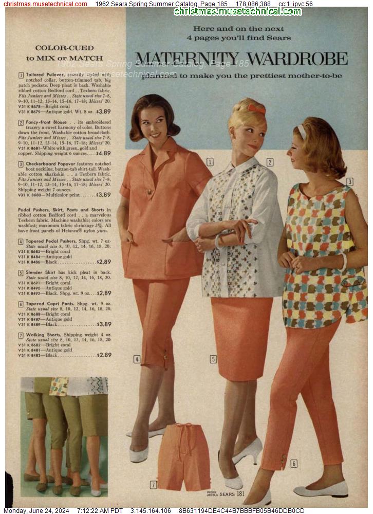 1962 Sears Spring Summer Catalog, Page 185