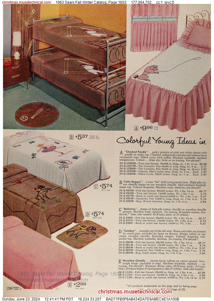 1963 Sears Fall Winter Catalog, Page 1603