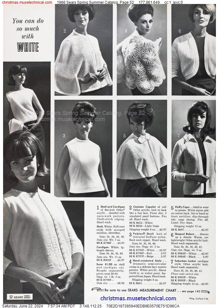 1966 Sears Spring Summer Catalog, Page 52