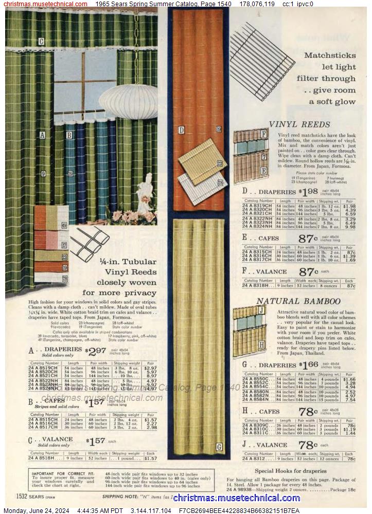 1965 Sears Spring Summer Catalog, Page 1540