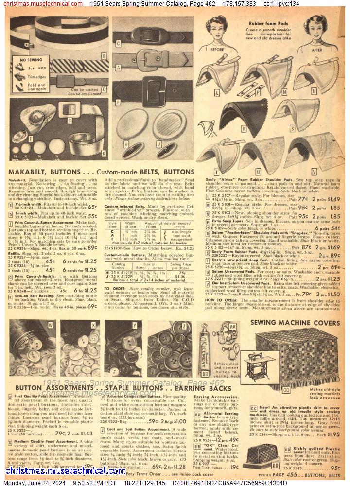 1951 Sears Spring Summer Catalog, Page 462