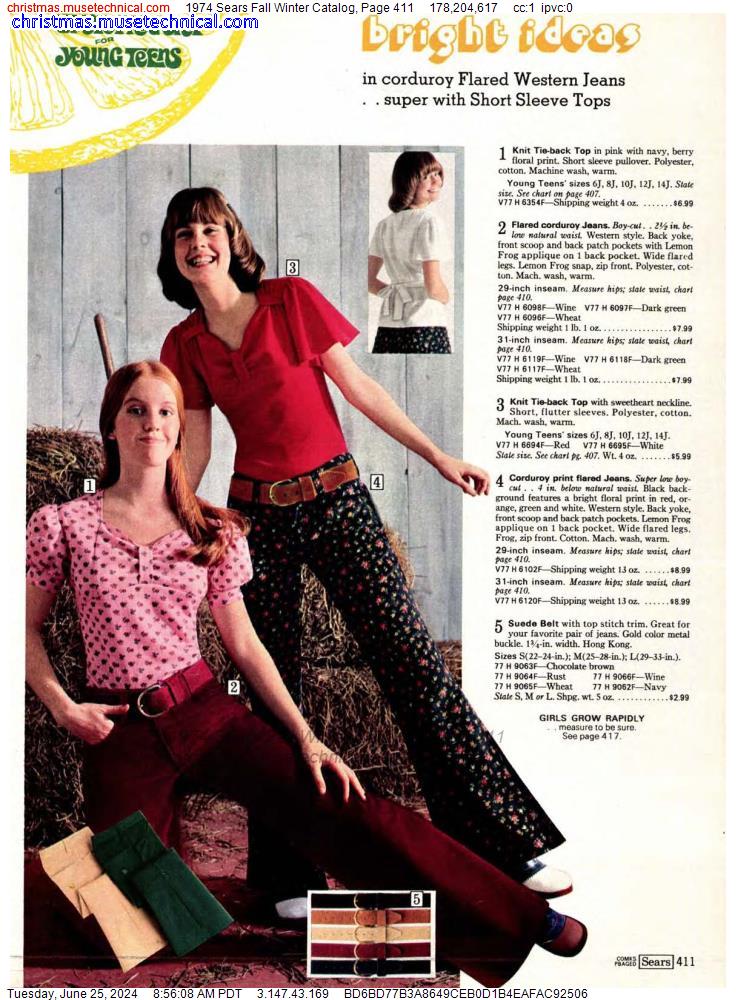 1974 Sears Fall Winter Catalog, Page 411