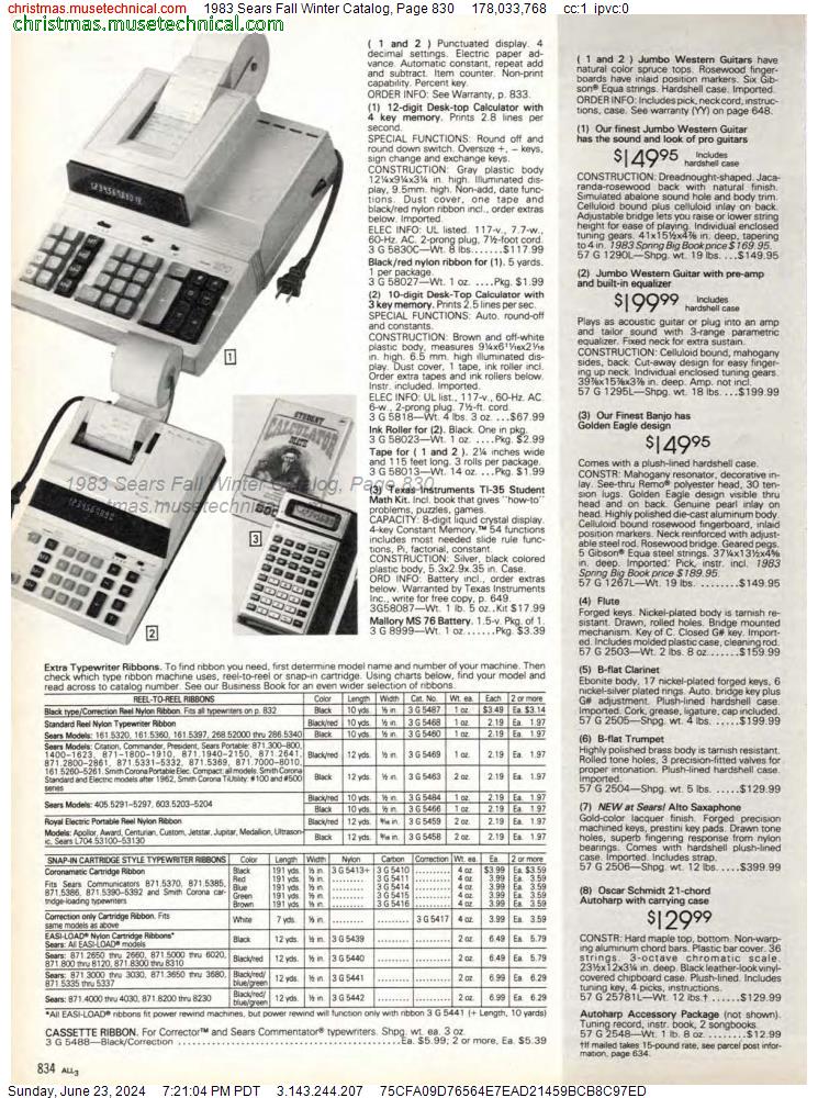 1983 Sears Fall Winter Catalog, Page 830