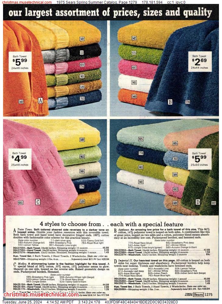 1975 Sears Spring Summer Catalog, Page 1279