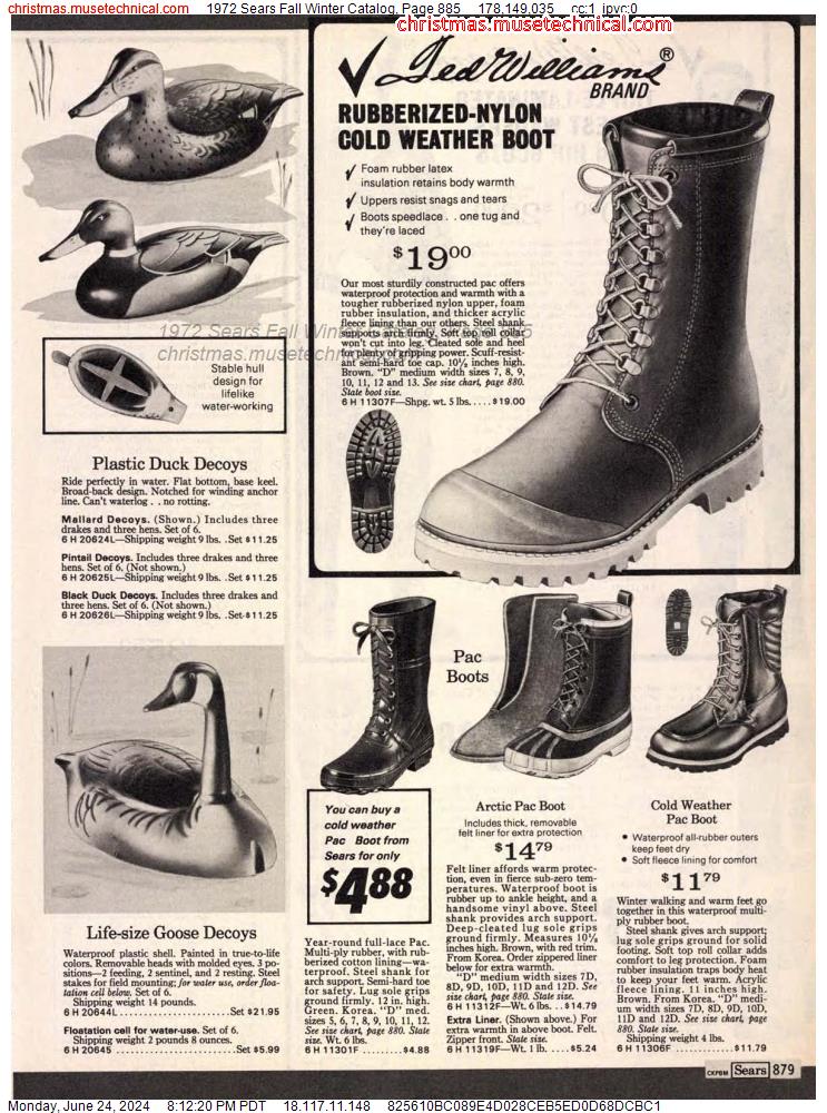 1972 Sears Fall Winter Catalog, Page 885