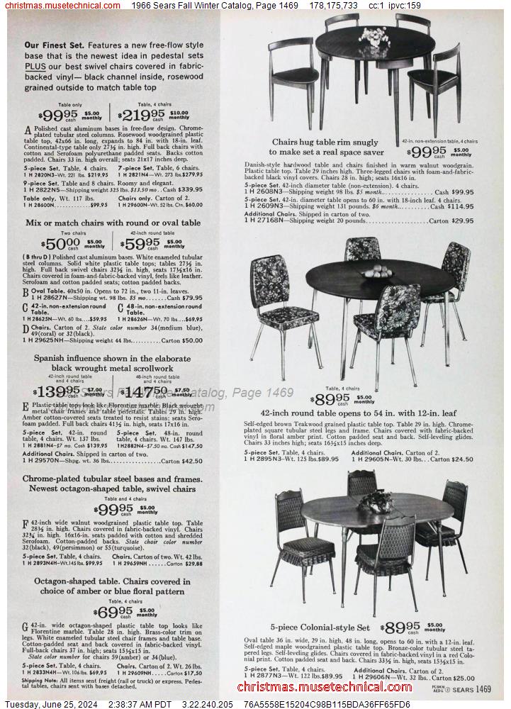 1966 Sears Fall Winter Catalog, Page 1469