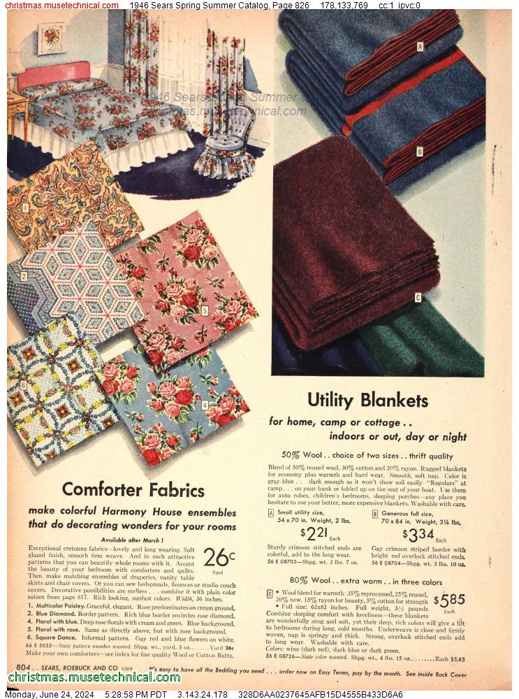 1946 Sears Spring Summer Catalog, Page 826