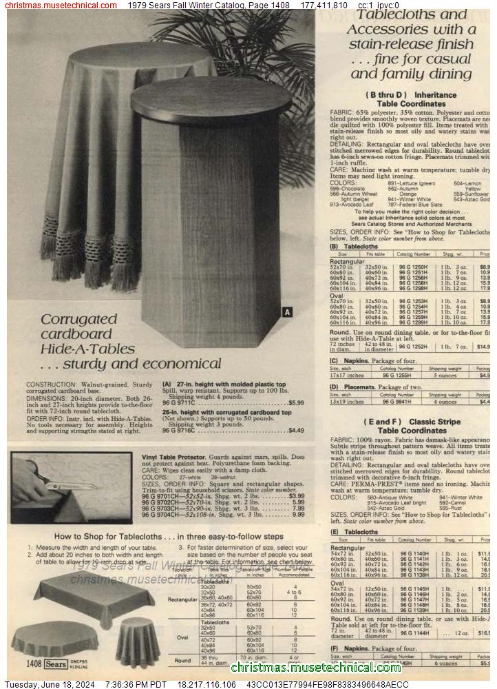 1979 Sears Fall Winter Catalog, Page 1408