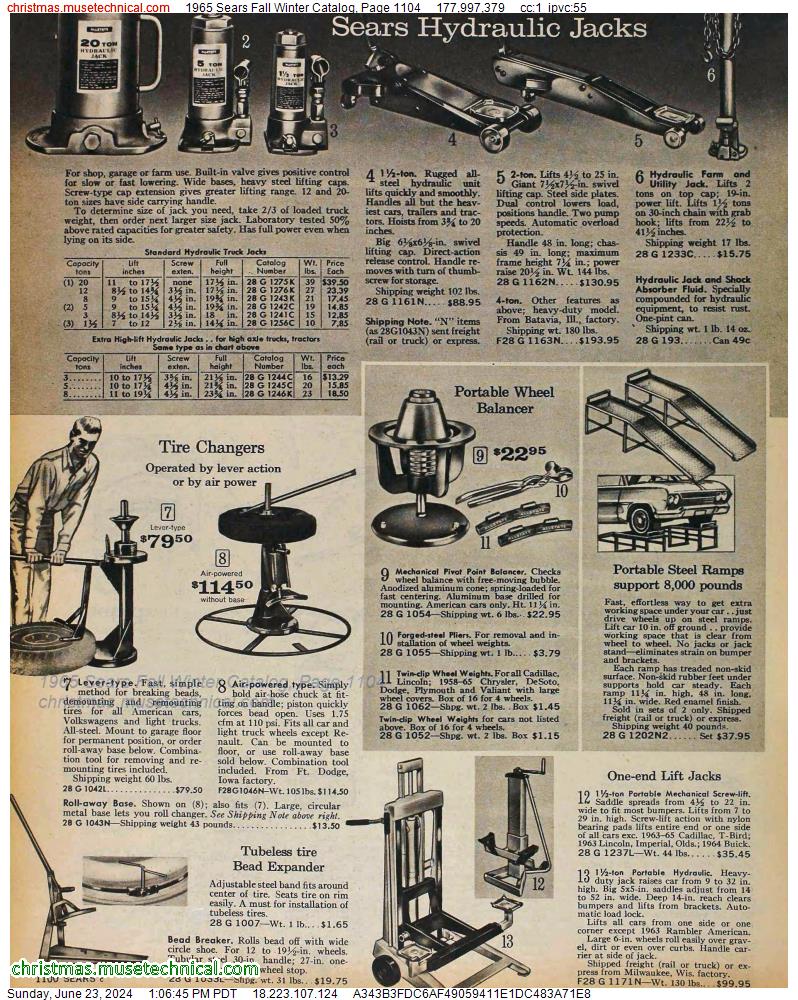 1965 Sears Fall Winter Catalog, Page 1104