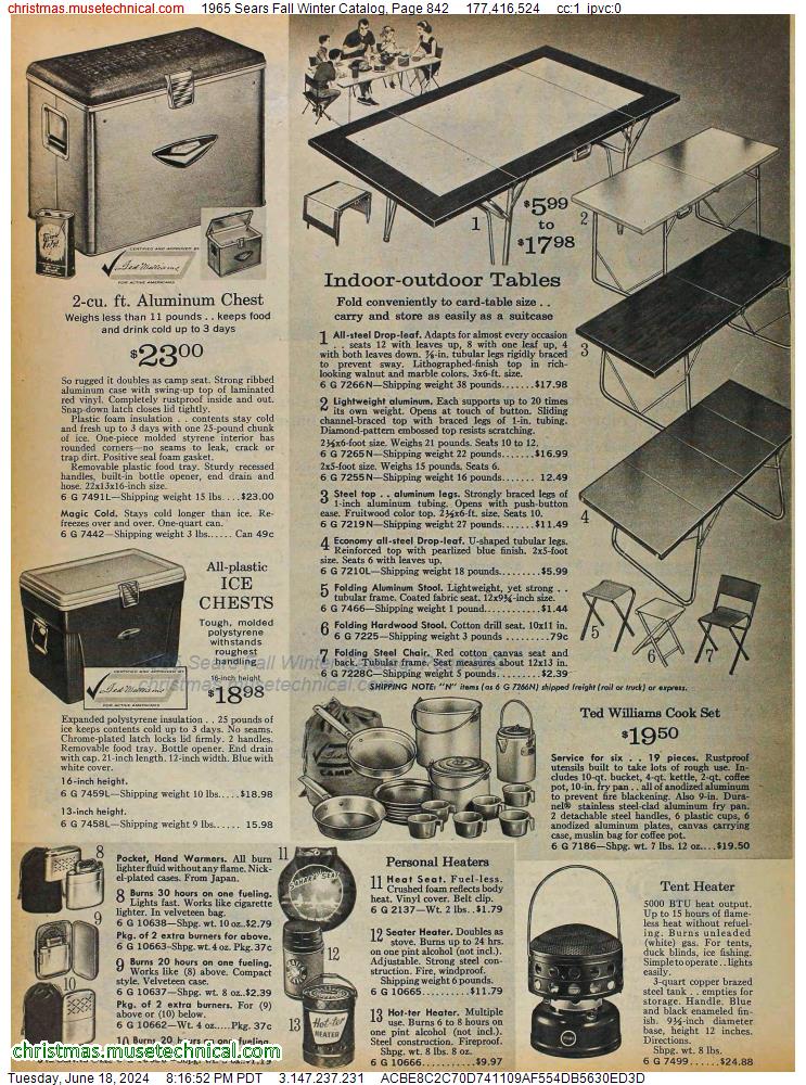 1965 Sears Fall Winter Catalog, Page 842