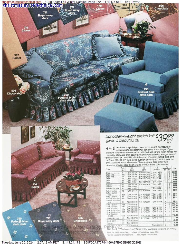 1988 Sears Fall Winter Catalog, Page 872