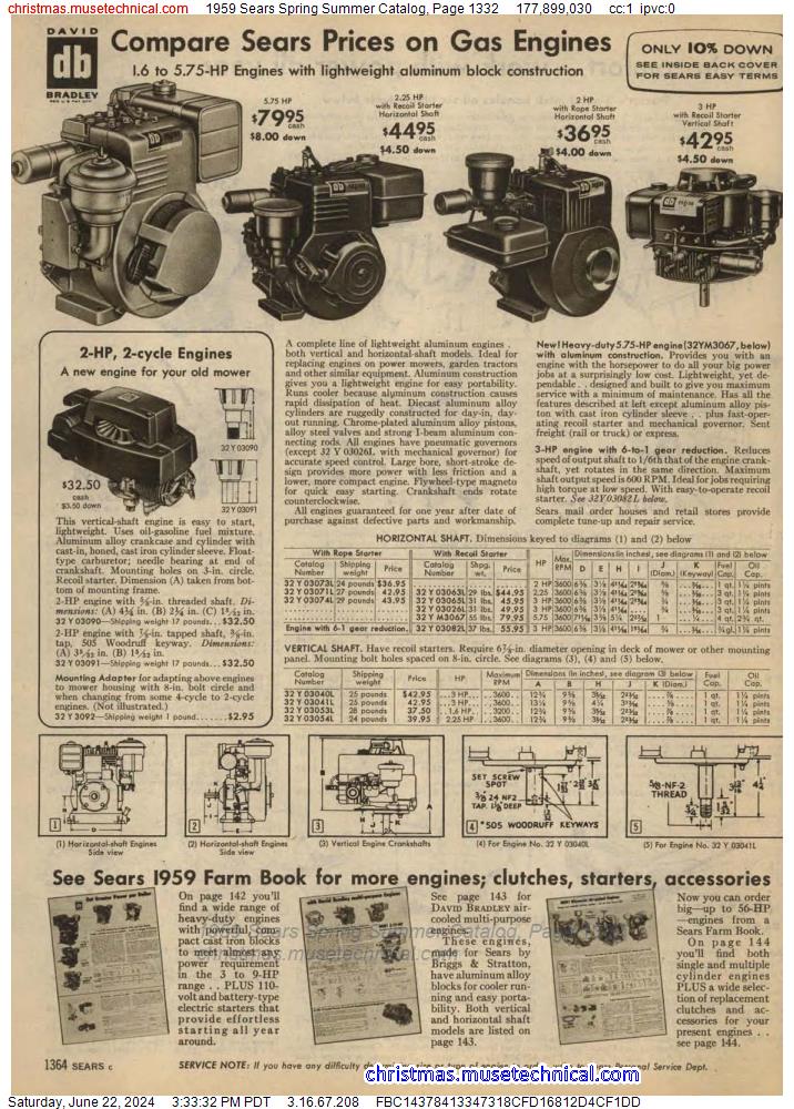 1959 Sears Spring Summer Catalog, Page 1332