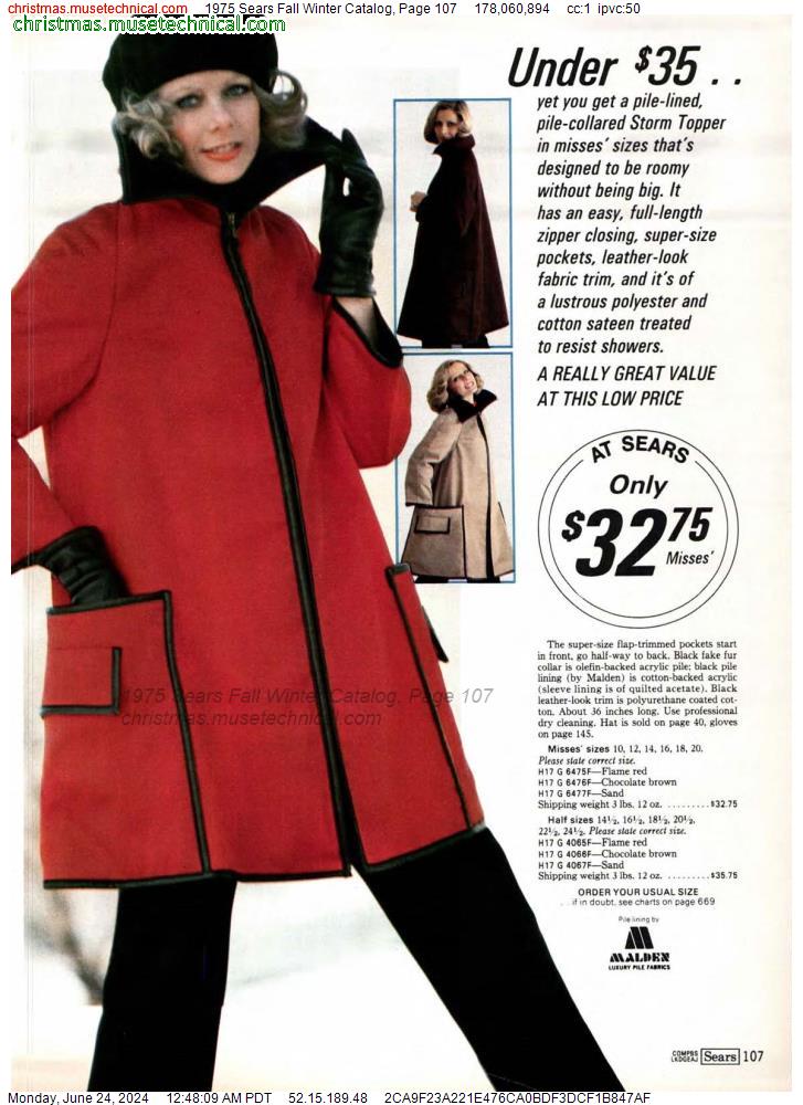 1975 Sears Fall Winter Catalog, Page 107