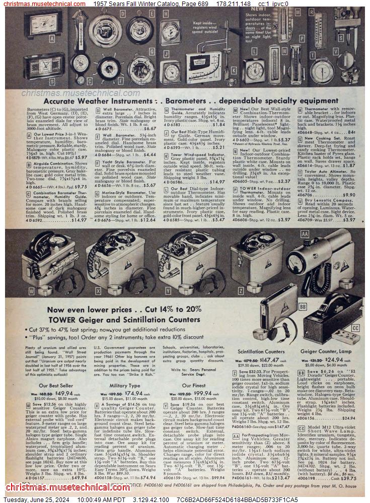1957 Sears Fall Winter Catalog, Page 689