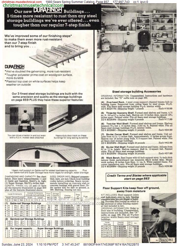 1980 Sears Spring Summer Catalog, Page 857