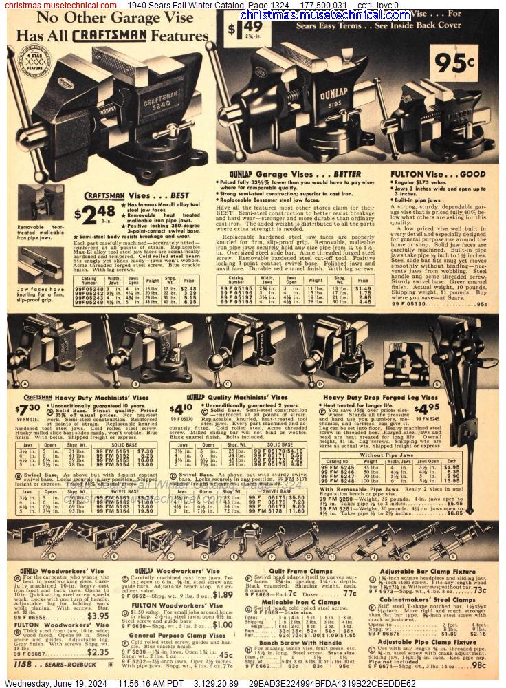 1940 Sears Fall Winter Catalog, Page 1324