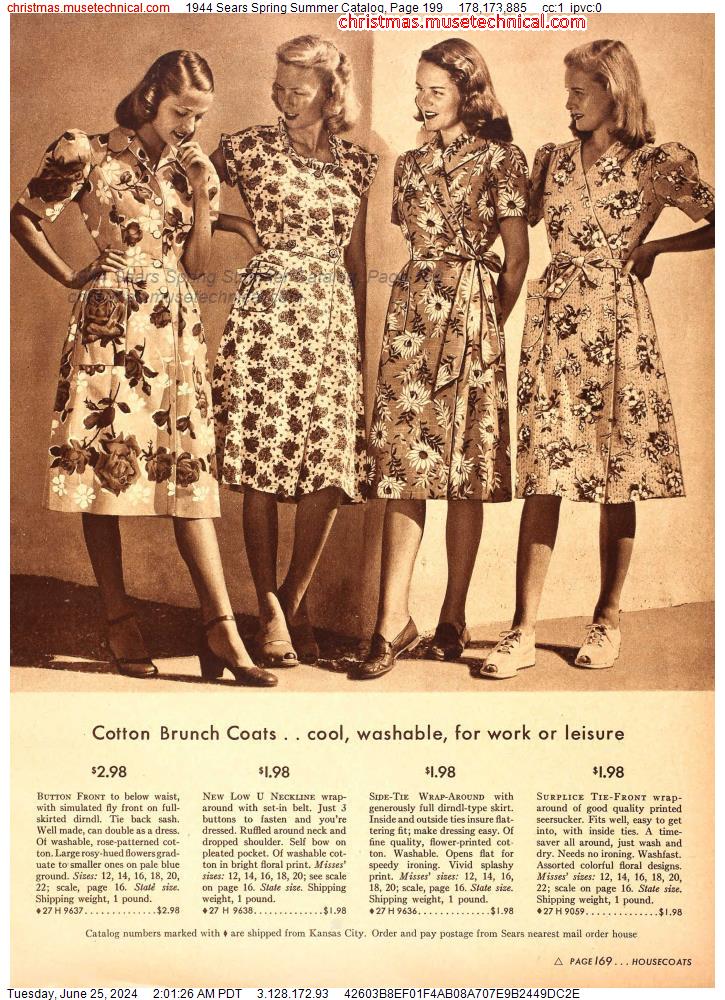 1944 Sears Spring Summer Catalog, Page 199