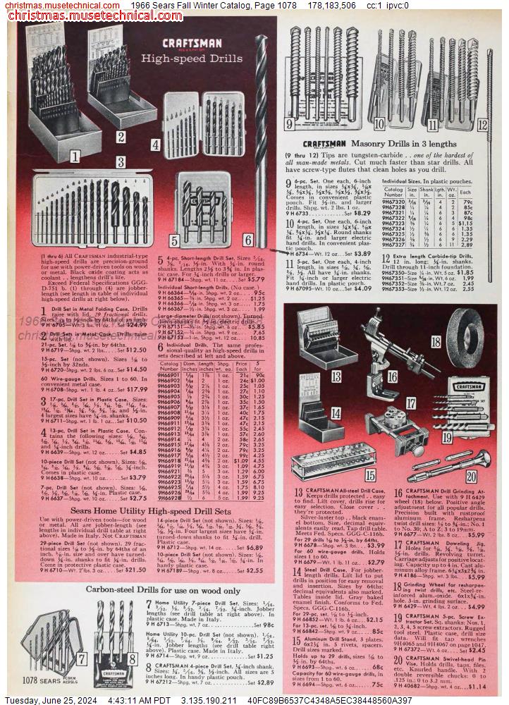 1966 Sears Fall Winter Catalog, Page 1078