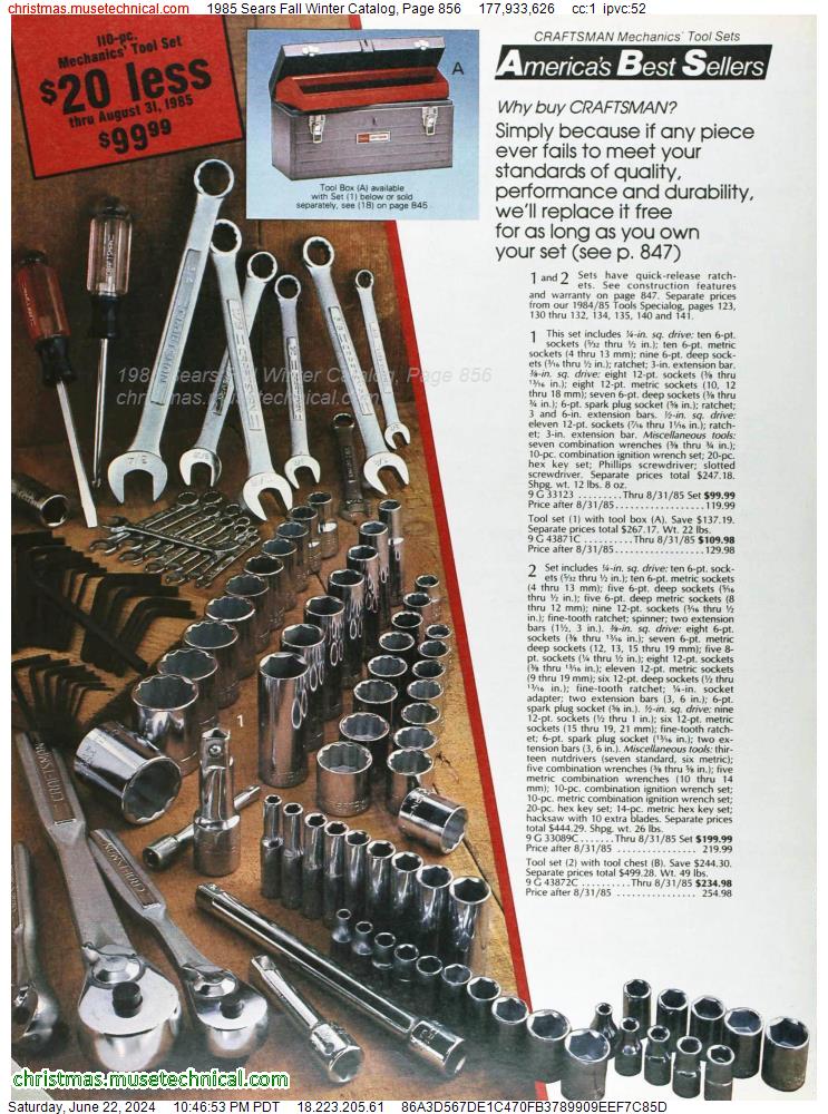 1985 Sears Fall Winter Catalog, Page 856