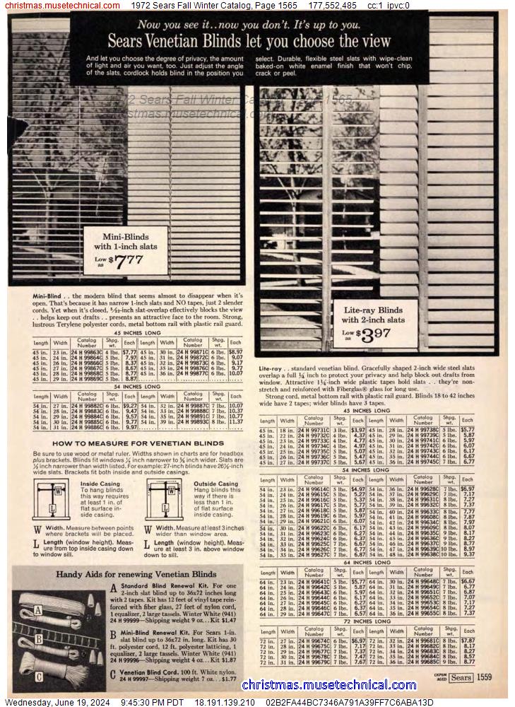 1972 Sears Fall Winter Catalog, Page 1565