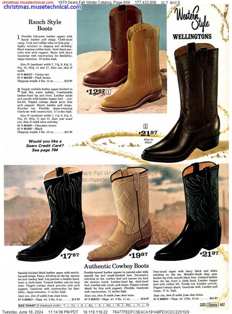 1970 Sears Fall Winter Catalog, Page 609
