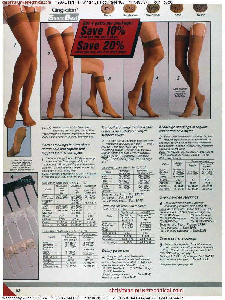 1986 Sears Fall Winter Catalog, Page 166