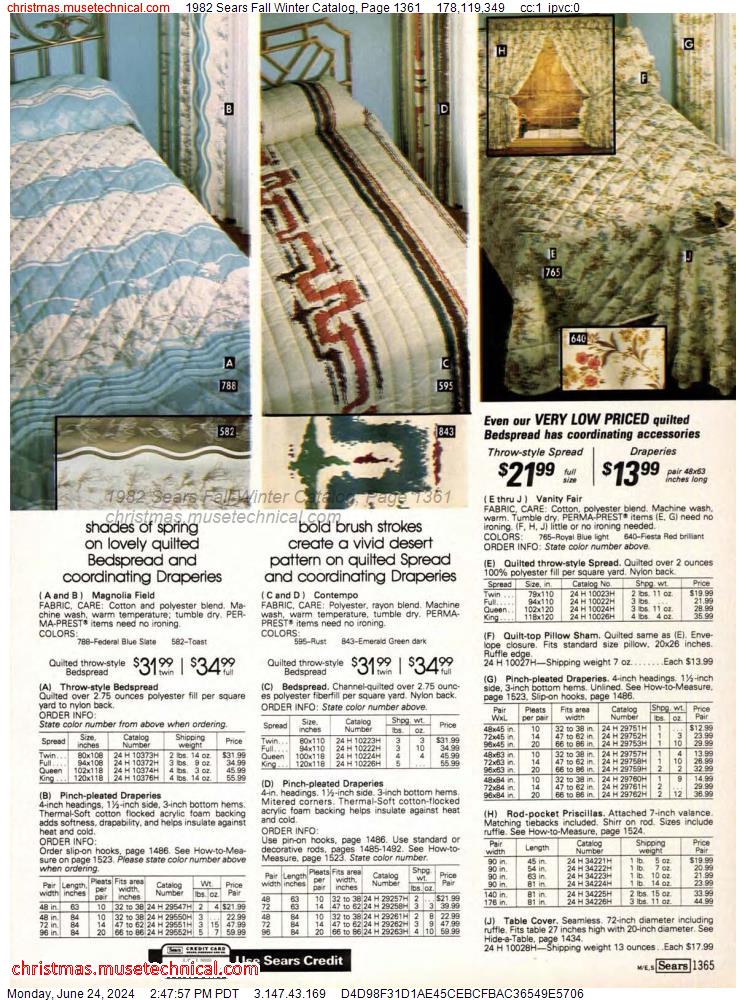 1982 Sears Fall Winter Catalog, Page 1361