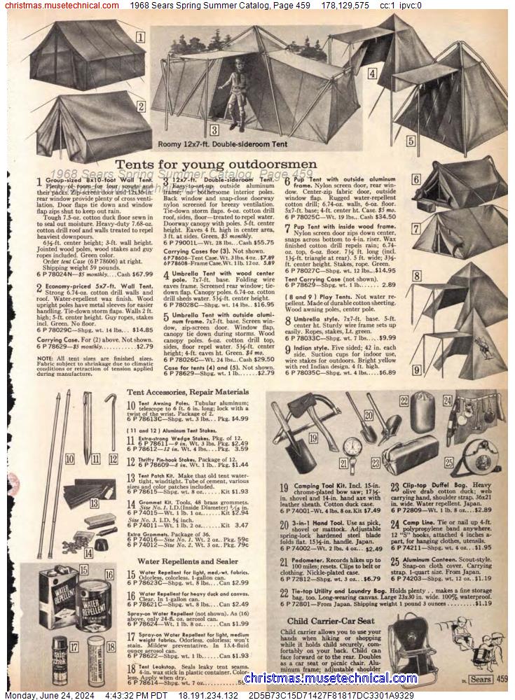 1968 Sears Spring Summer Catalog, Page 459