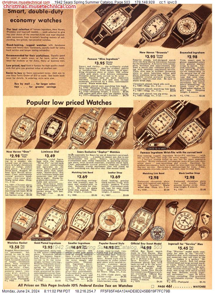 1942 Sears Spring Summer Catalog, Page 503