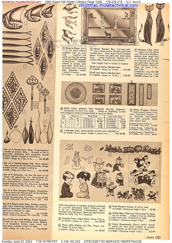 1962 Sears Fall Winter Catalog, Page 1295