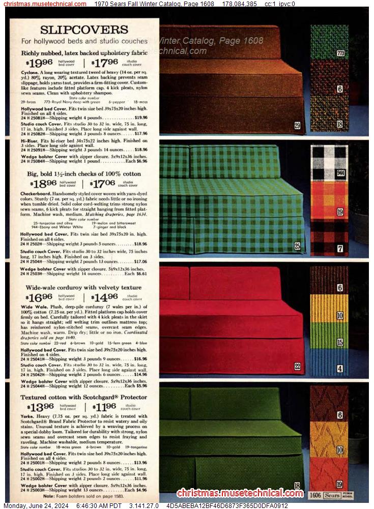 1970 Sears Fall Winter Catalog, Page 1608