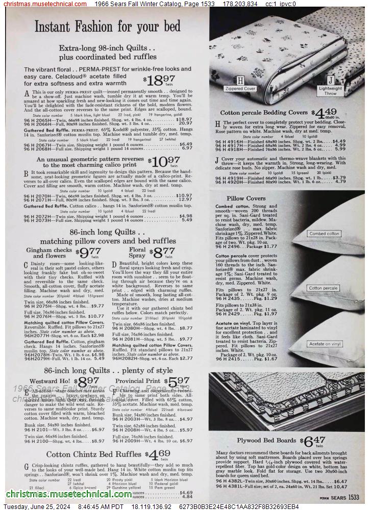 1966 Sears Fall Winter Catalog, Page 1533