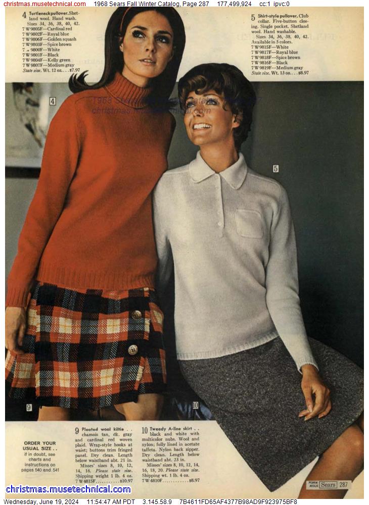 1968 Sears Fall Winter Catalog, Page 287
