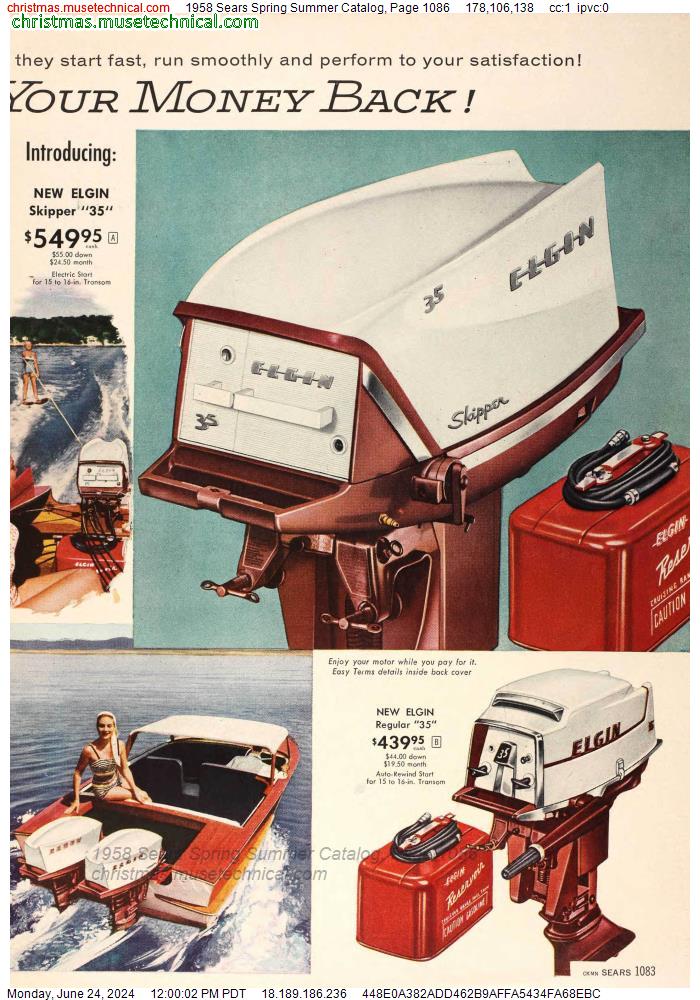1958 Sears Spring Summer Catalog, Page 1086