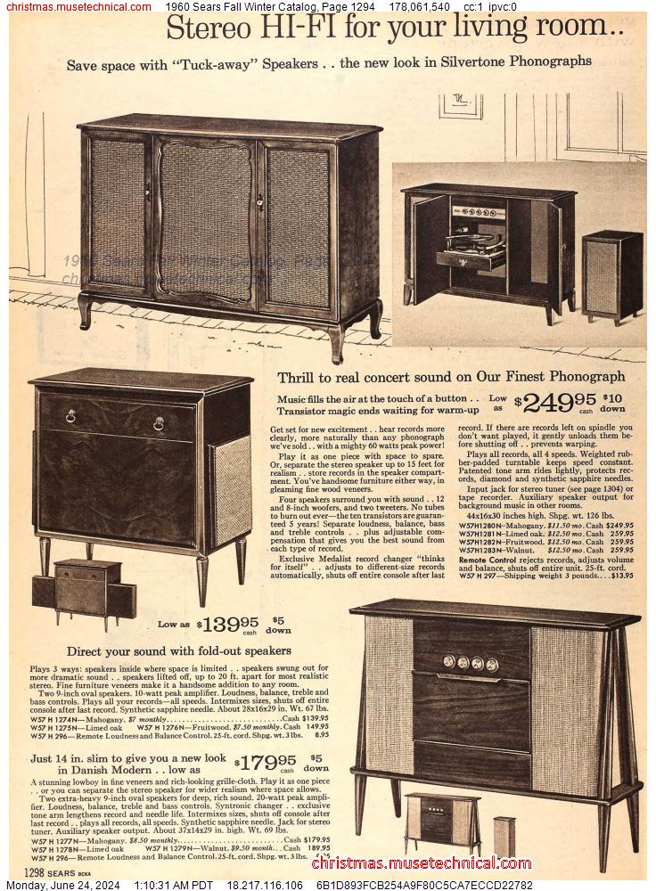 1960 Sears Fall Winter Catalog, Page 1294