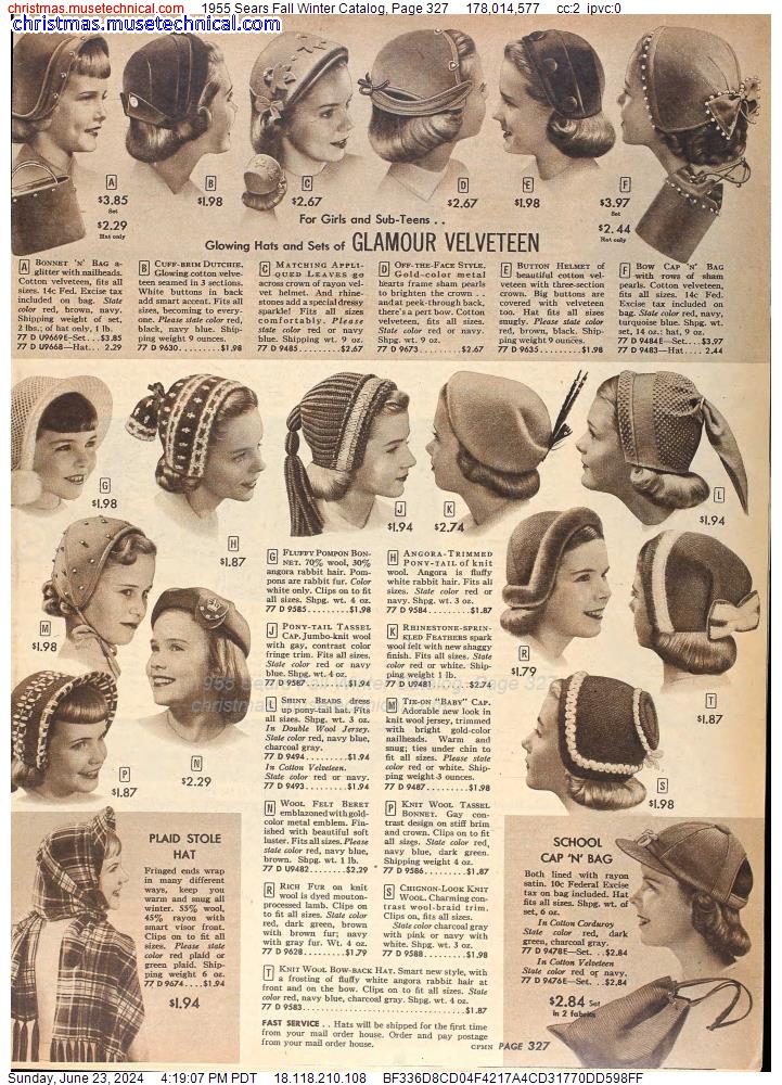 1955 Sears Fall Winter Catalog, Page 327