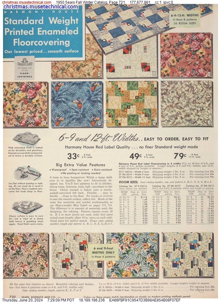1950 Sears Fall Winter Catalog, Page 721
