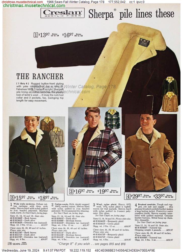 1966 Sears Fall Winter Catalog, Page 178