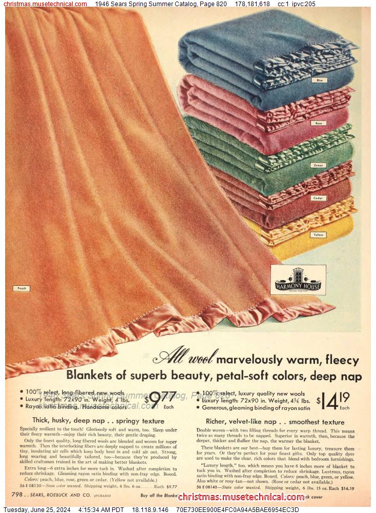 1946 Sears Spring Summer Catalog, Page 820